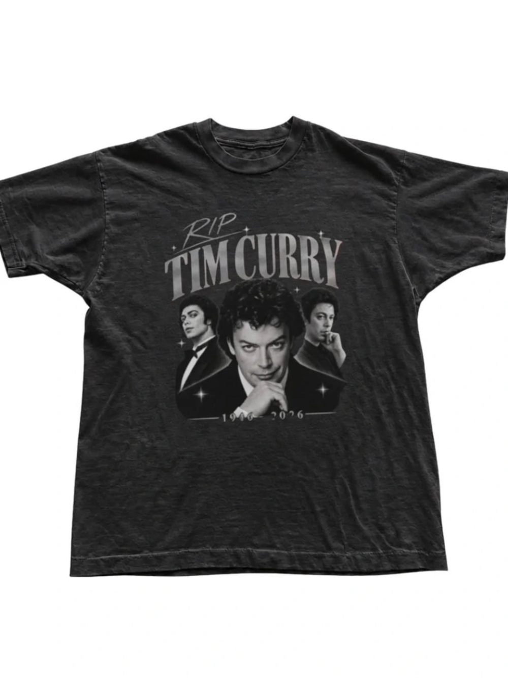 Black Tim Curry Graphic Tee, Memorial Tim Curry Shirt
